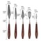 Palette Knife Painting Stainless Steel Spatula Palette Knife Oil Paint Metal Knives Wood Handle (Red 5 Piece)